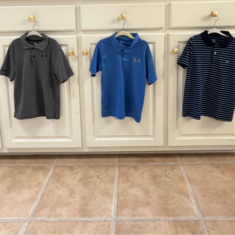 3 Under Armour & Crown & Ivy boys Polo Shirts size 6
